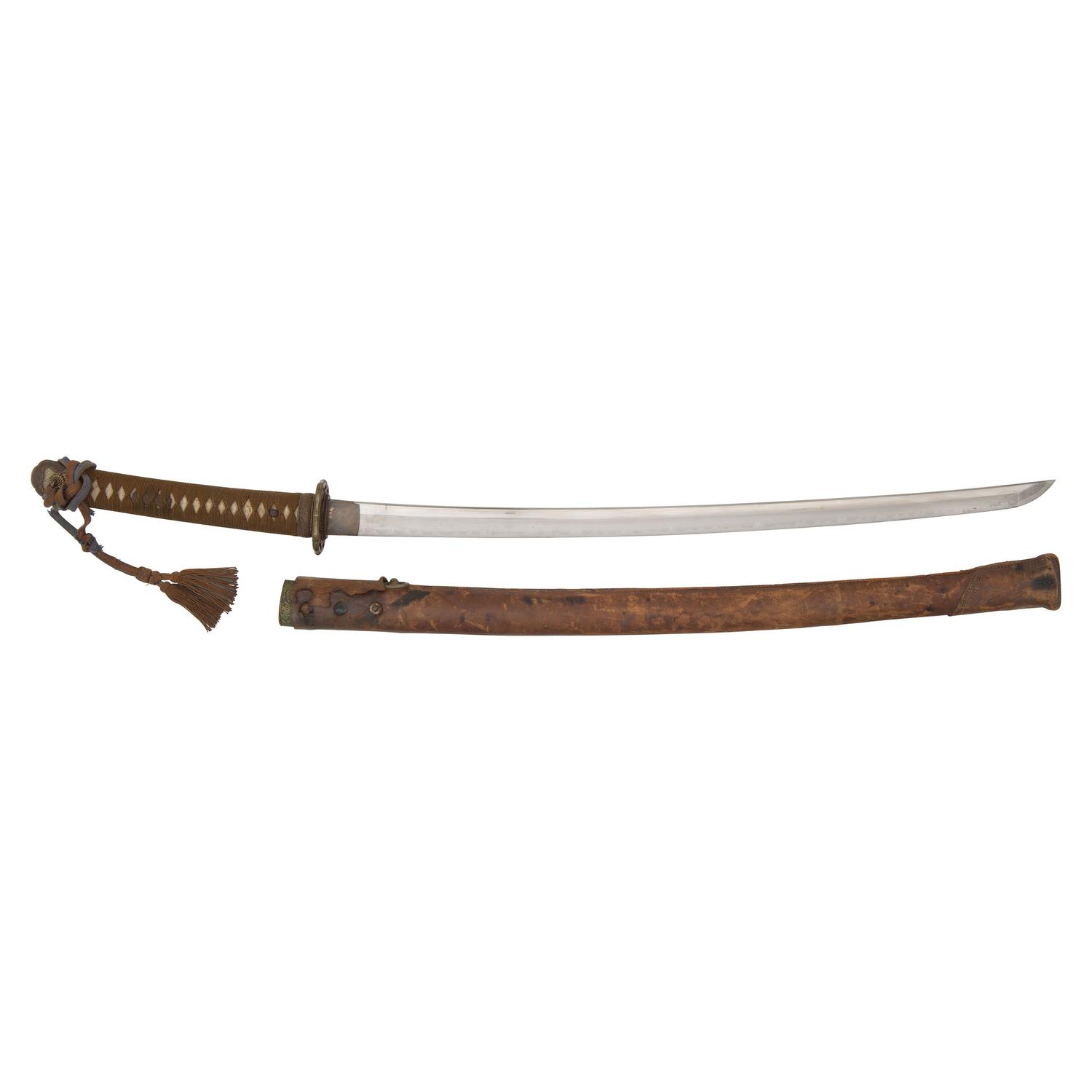 Signed WWII Japanese Shin Gunto with Officer Sageo