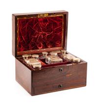 A Victorian Rosewood Dressing Case Height 7 1/2 x width 12 3/4 x depth 9 1/4 inches. — 19TH CENTURY