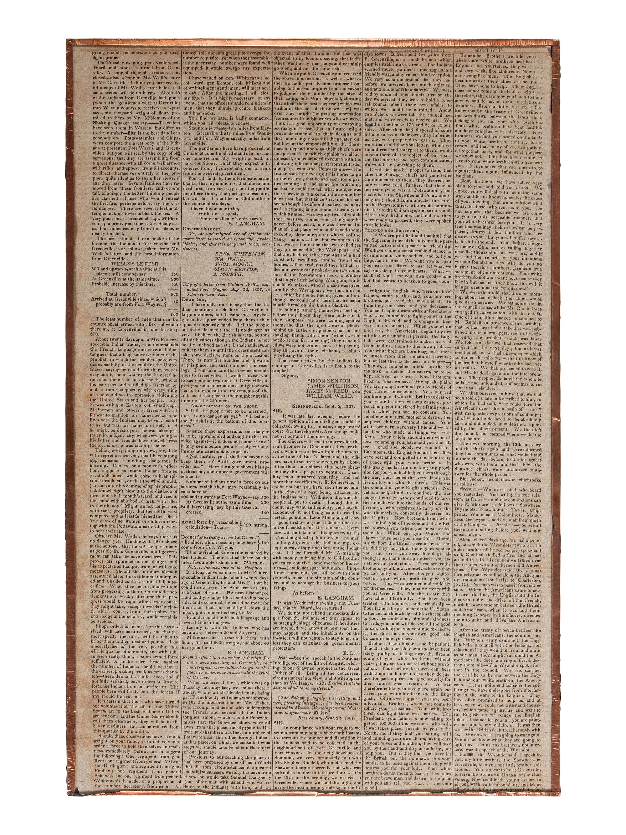 [KENTON, Simon (1755-1836)] -- [BOONE, Daniel (1734-1820)]. Boone Rescued by Kenton, plus.