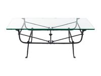 A Cast Iron and Glass Low Table in the Style of Giacometti