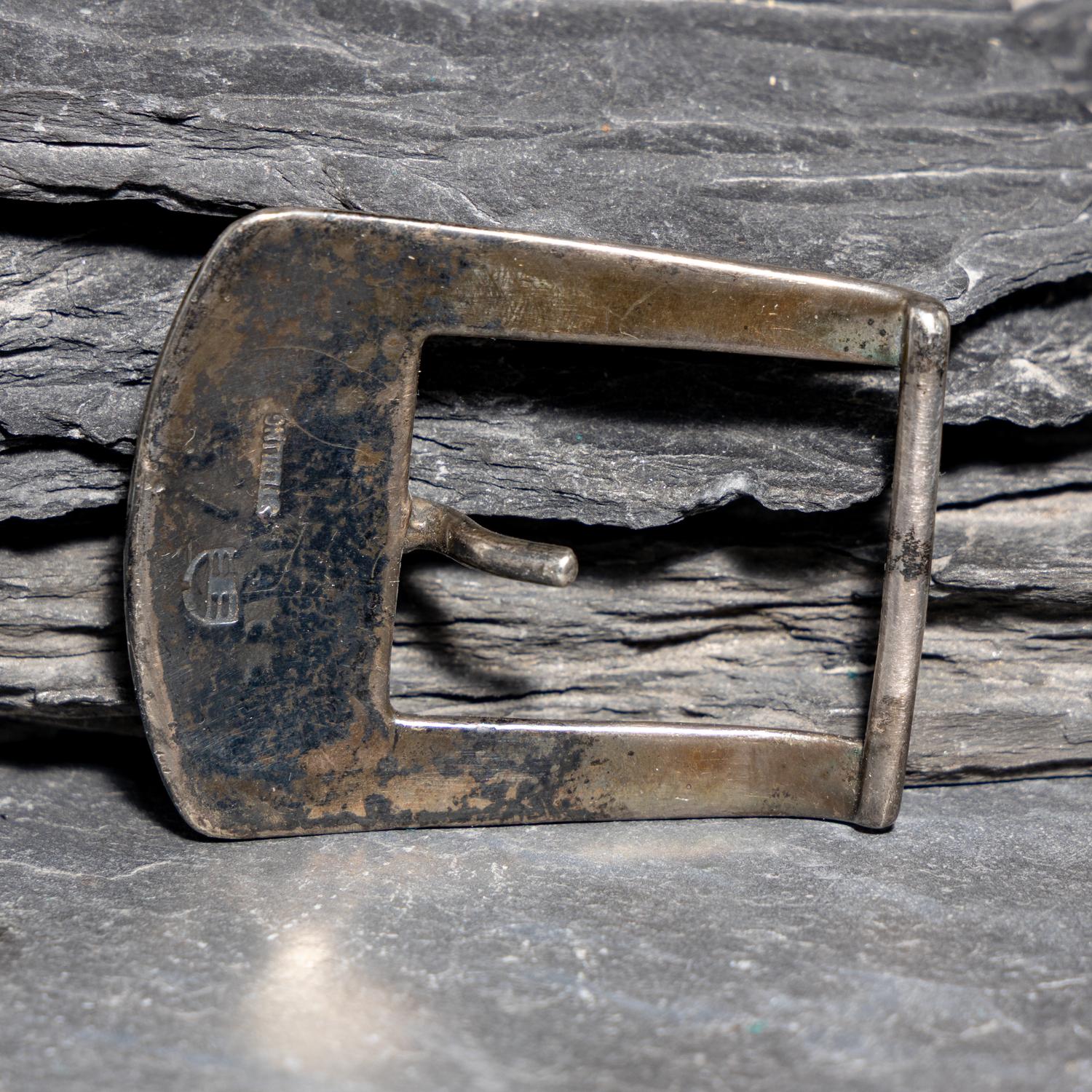 The White Hogan Silver Shop (Shop, 1946-2006) — Sterling Silver and Turquoise Belt Buckle