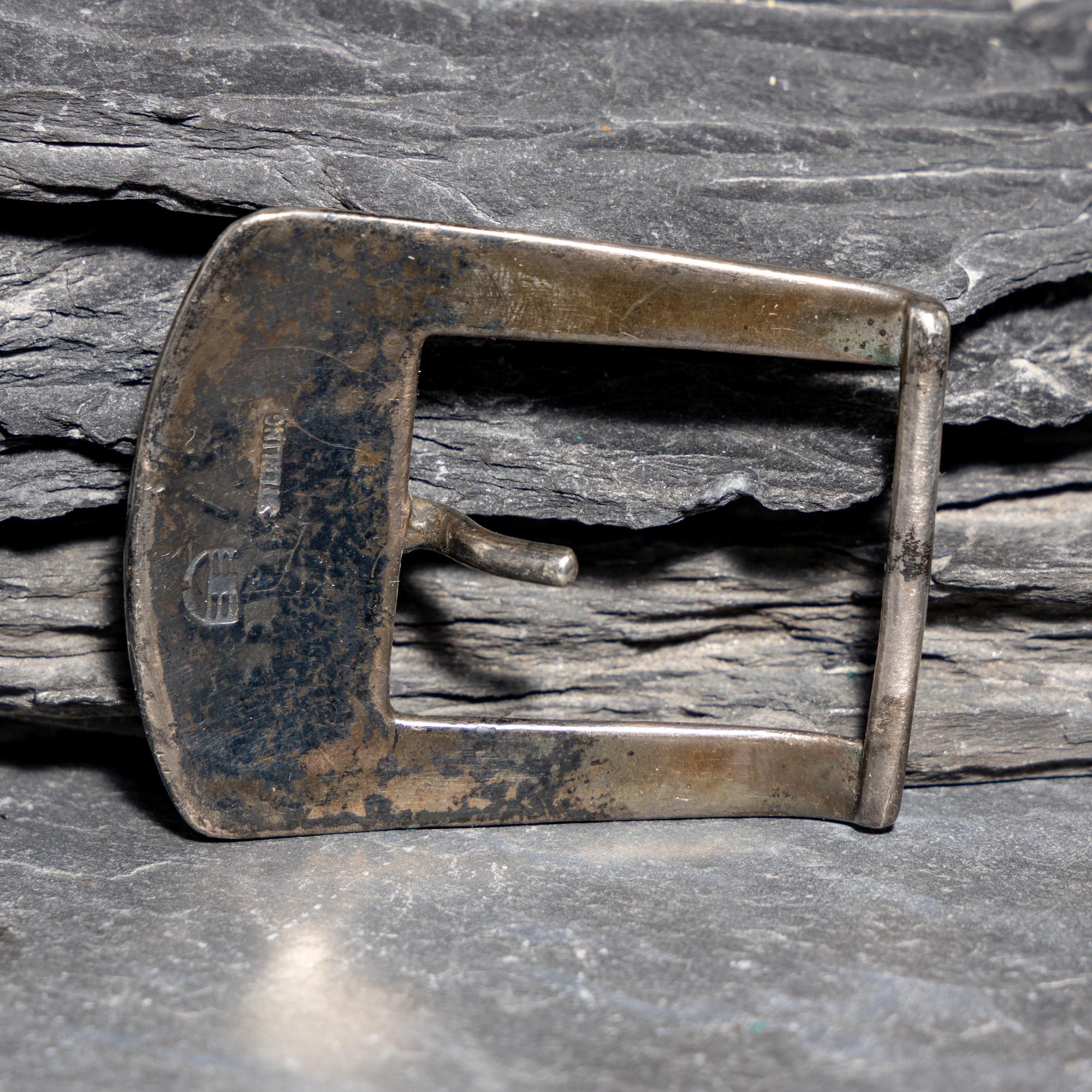 The White Hogan Silver Shop (Shop, 1946-2006) — Sterling Silver and Turquoise Belt Buckle