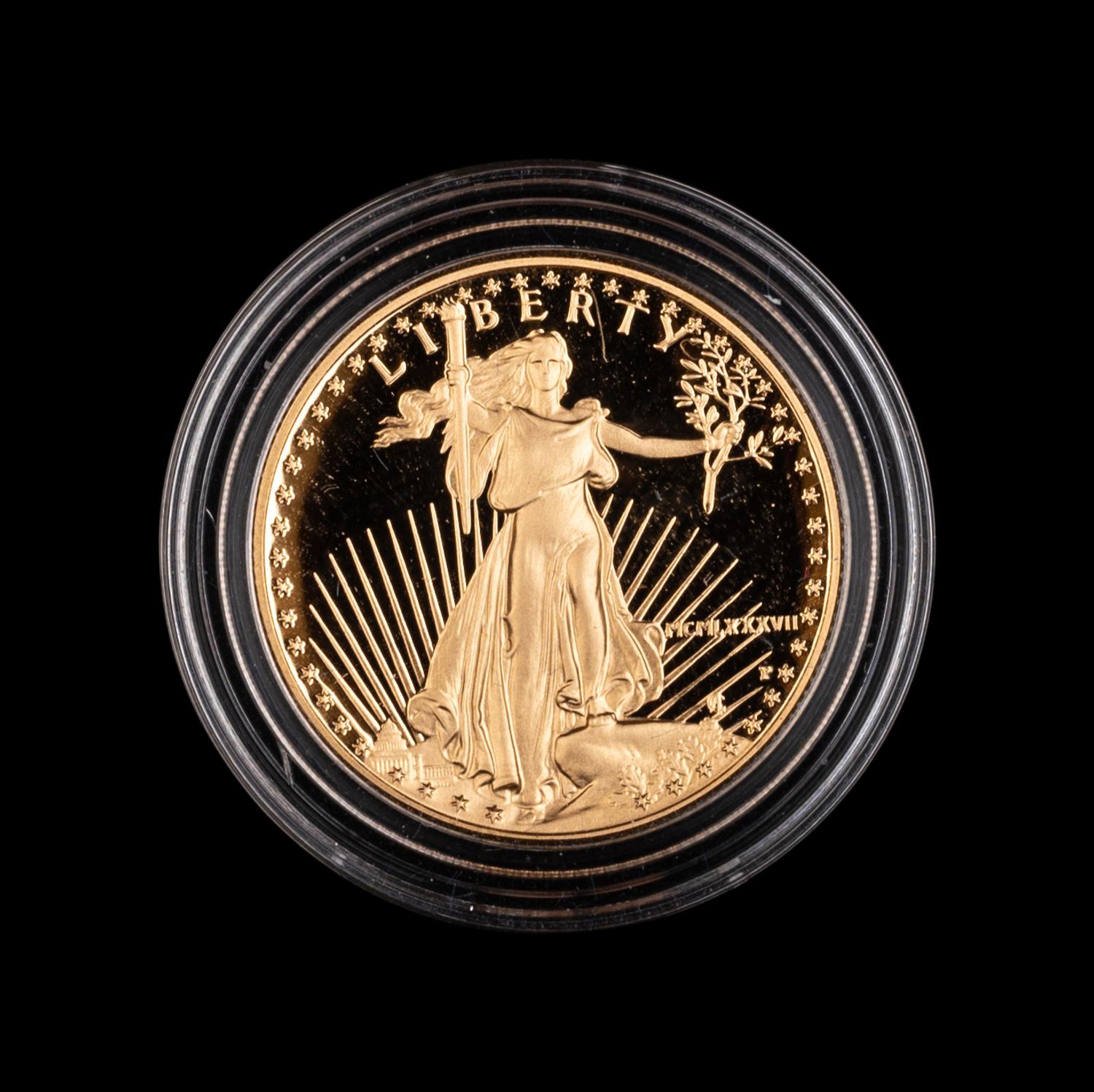1/2-ounce proof gold bullion coin, 1987