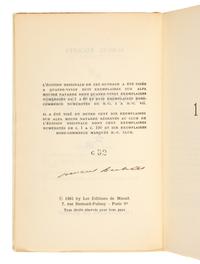 BECKETT, Samuel (1906-1989). Comment c'est . Paris: Éditions de Minuit, 1961.
