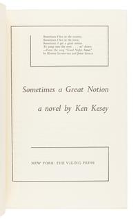 KESEY, Ken (1935-2001). Sometimes a Great Notion. New York: The Viking Press, 1964.