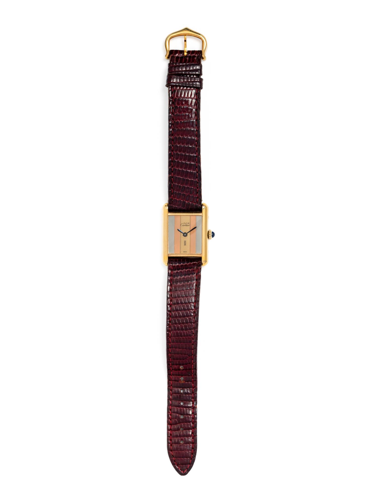 CARTIER, GOLD VERMEIL 'MUST DE CARTIER' WRISTWATCH