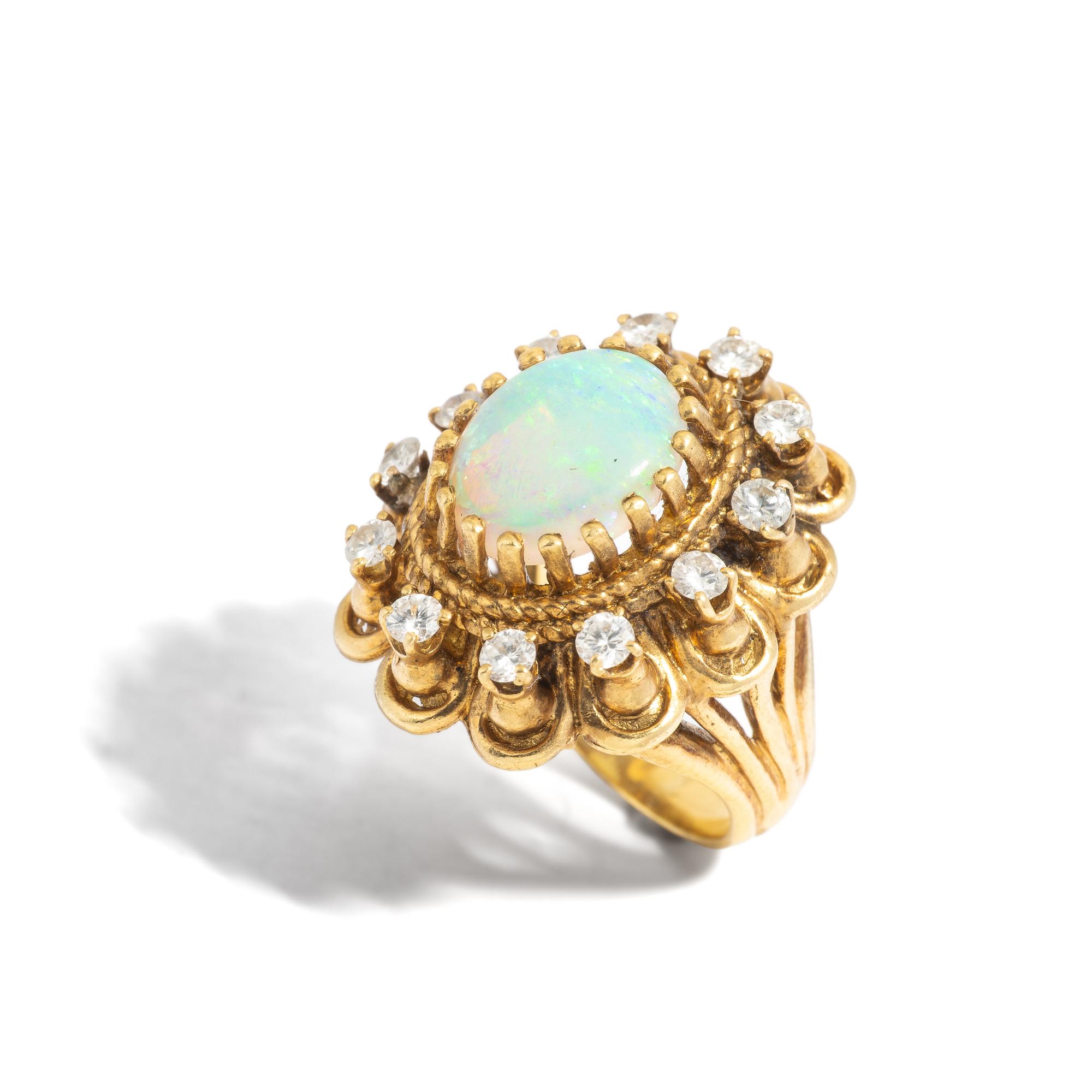 OPAL AND DIAMOND RING