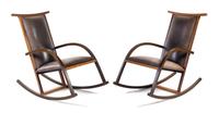 Carlos Riart (Spanish, b. 1944), Knoll, c. 1982, a pair of Riart rocking chairs