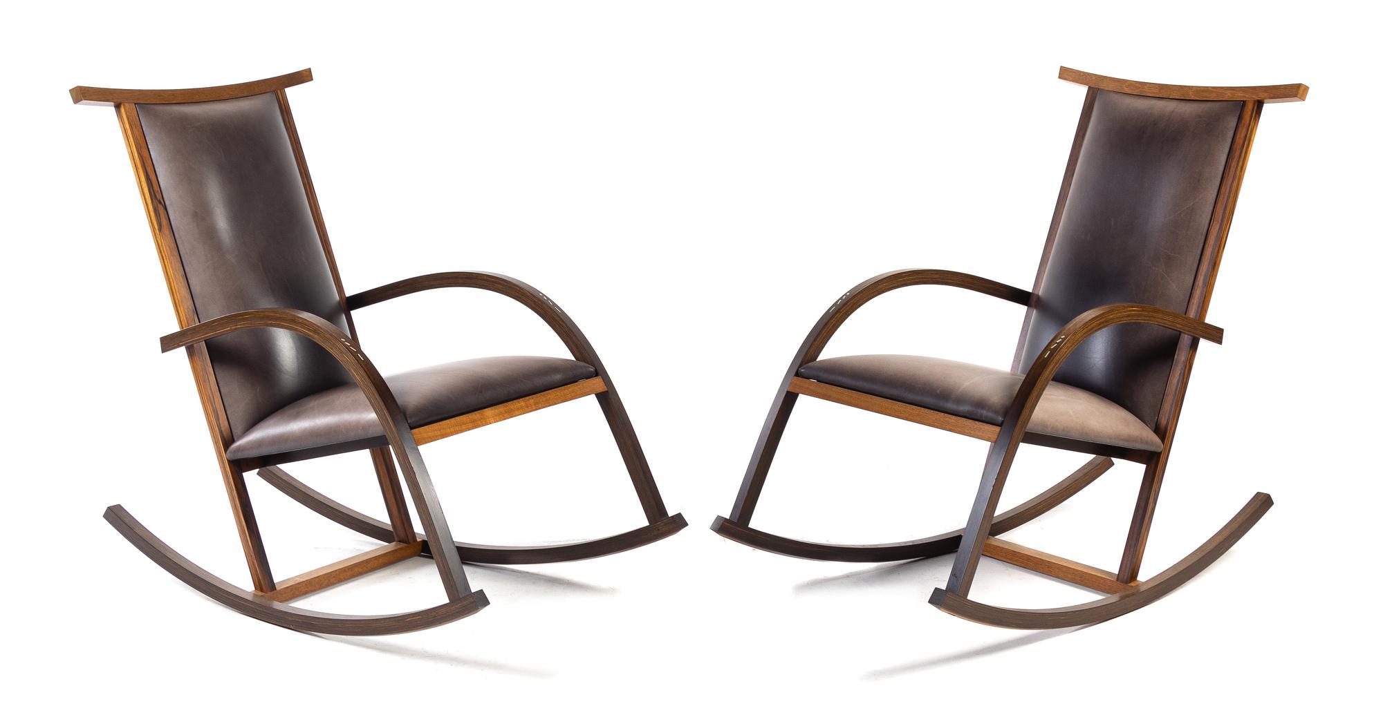 Carlos Riart (Spanish, b. 1944), Knoll, c. 1982, a pair of Riart rocking chairs