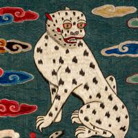 Two Korean Embroidered Silk Military Rank Badges, Hyungbae, Joseon Dynasty, 19th Century 李氏朝鮮 武官補子兩件