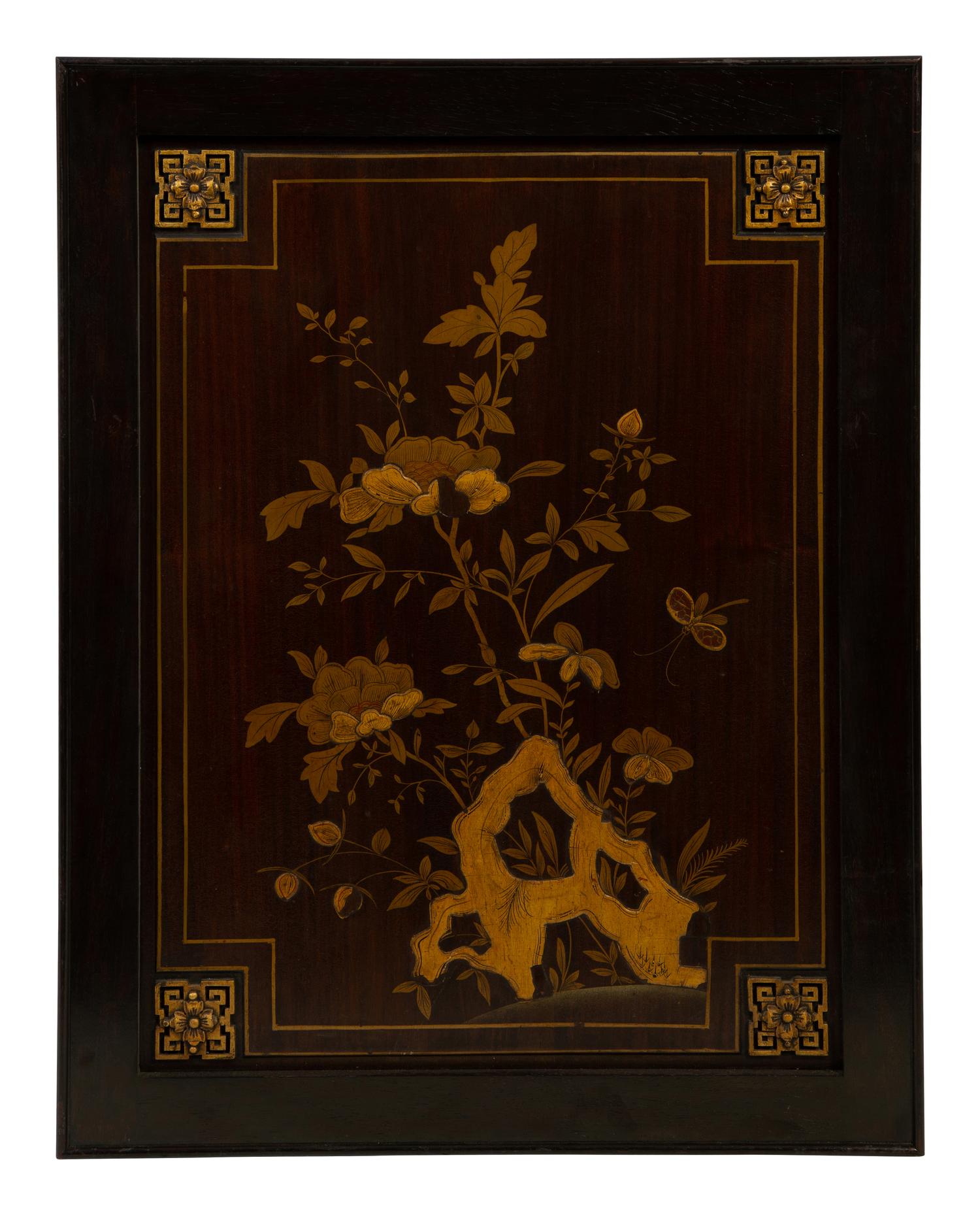 A Set of Six Chinoiserie Lacquered Panels — 19TH/20TH CENTURY
