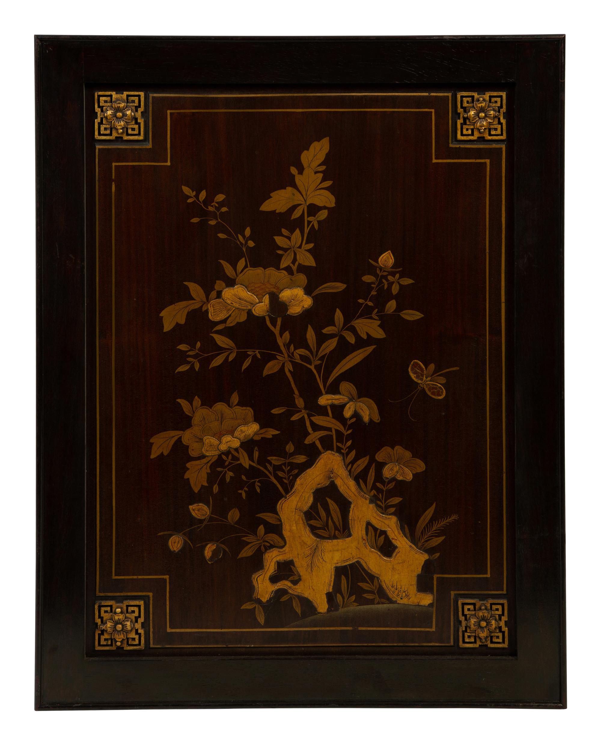 A Set of Six Chinoiserie Lacquered Panels — 19TH/20TH CENTURY