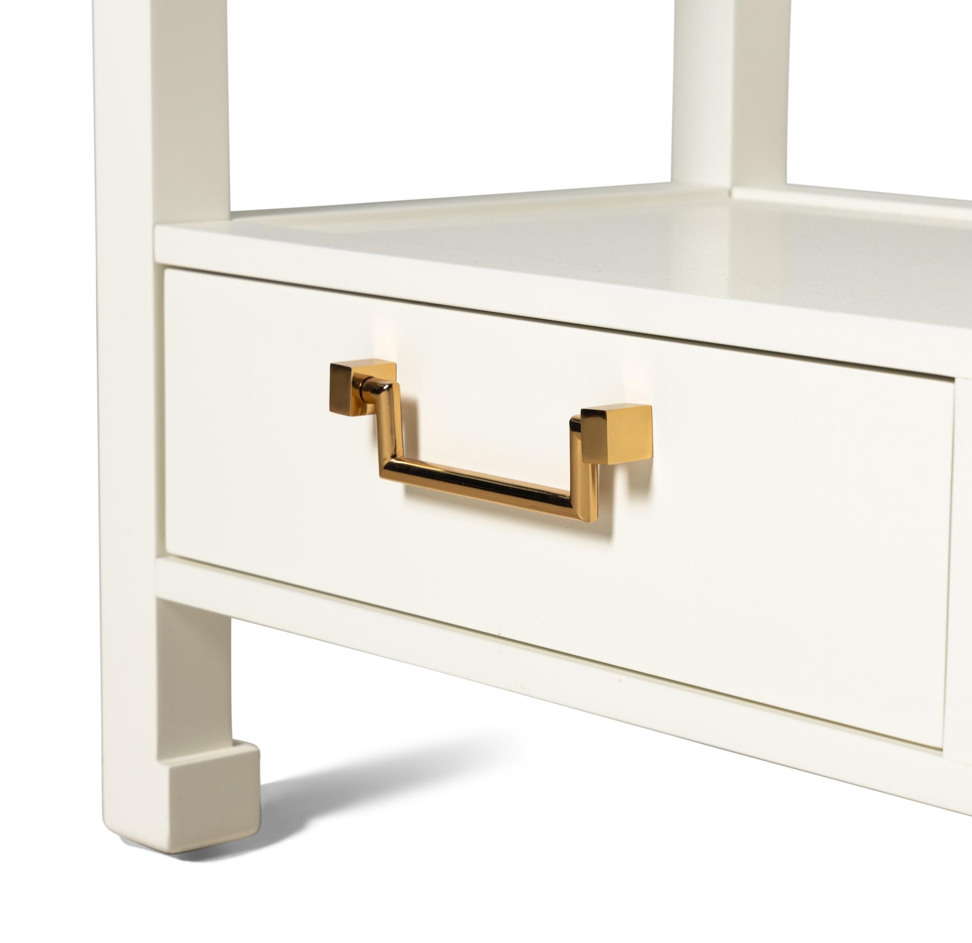 A Pair of Bunglow 5 Julian White Lacquer Console Tables