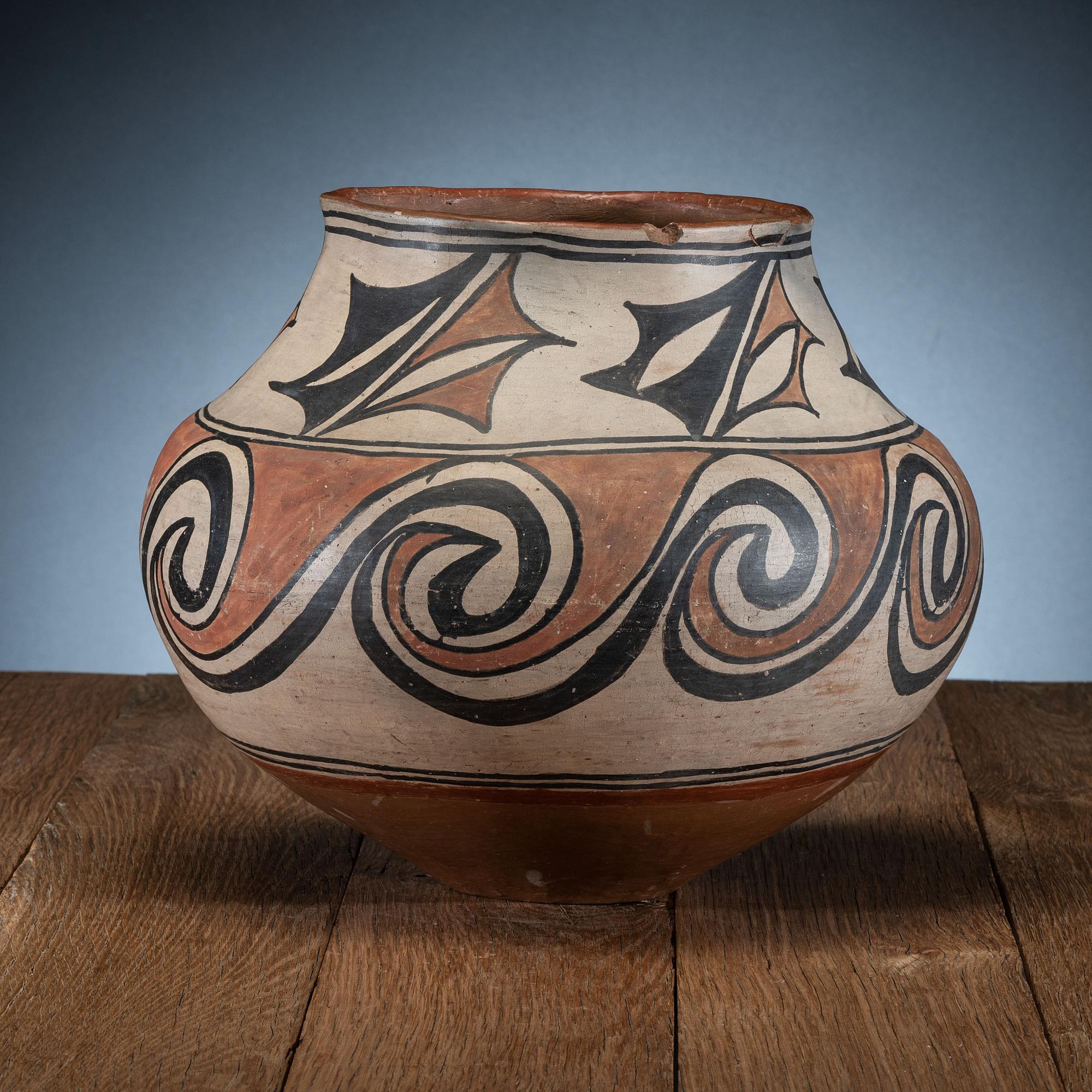 San Ildefonso Polychrome Pottery Jar