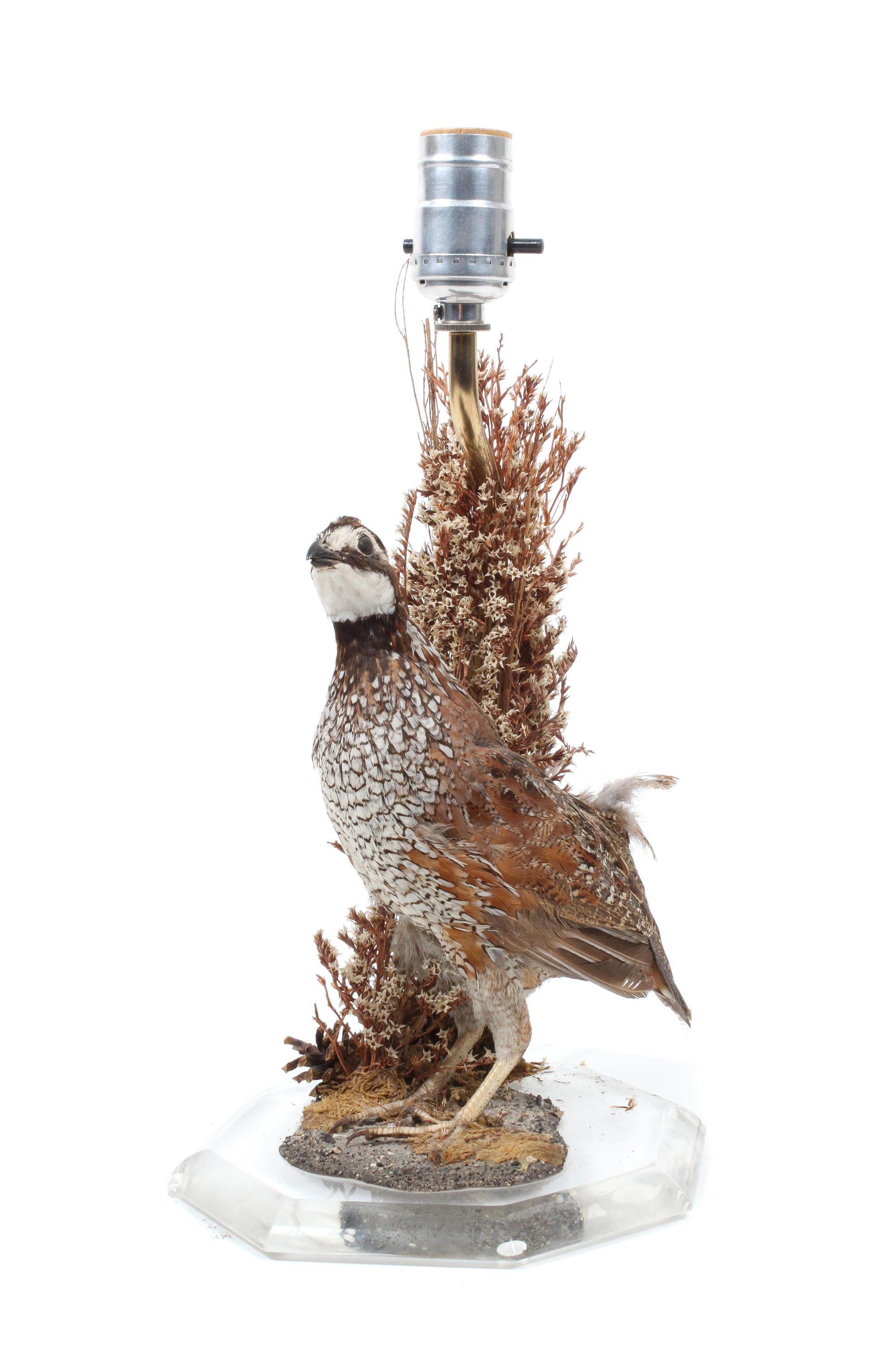 Two Polychrome Metal Table Lamps Height of tallest 35 inches.