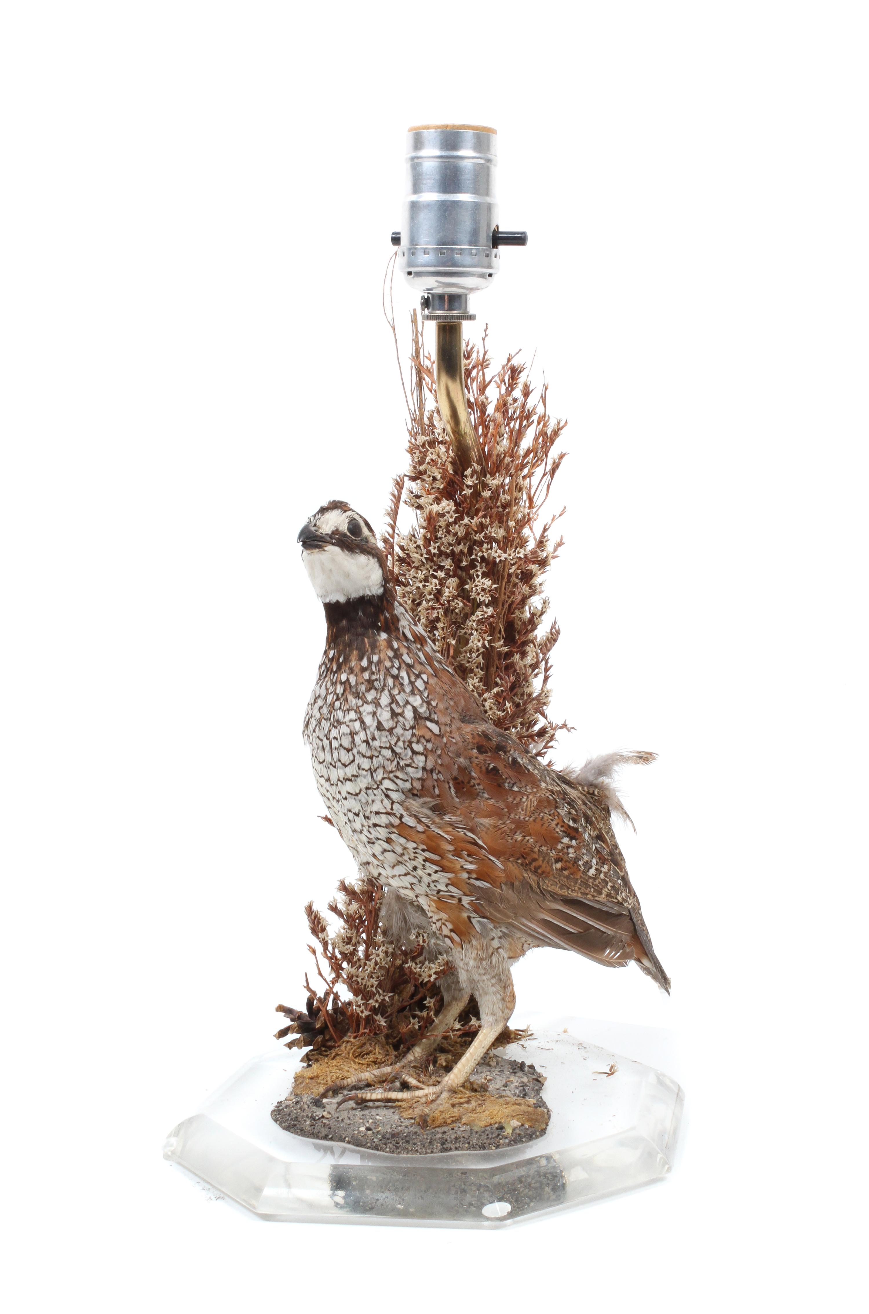 Two Polychrome Metal Table Lamps Height of tallest 35 inches.