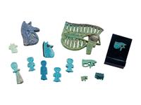 13 Egyptian Faience Tyet and Wadjet Eyes