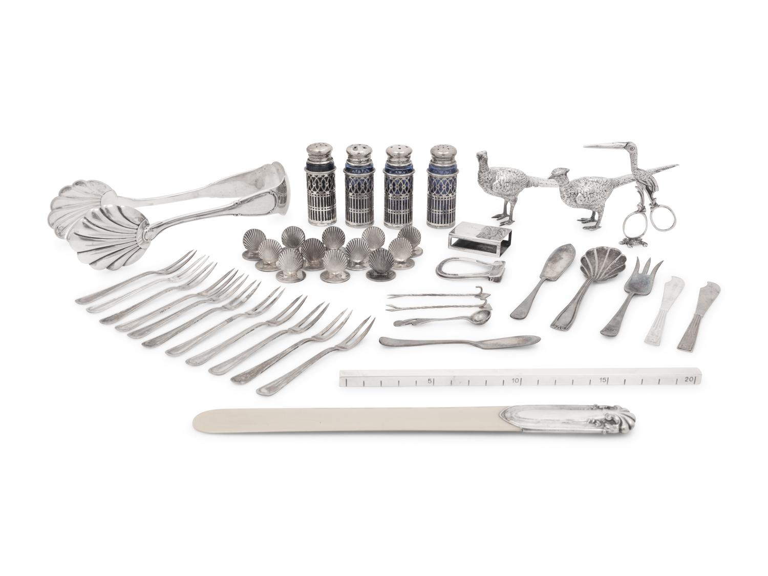 A Group of Silver Flatware and Table Articles