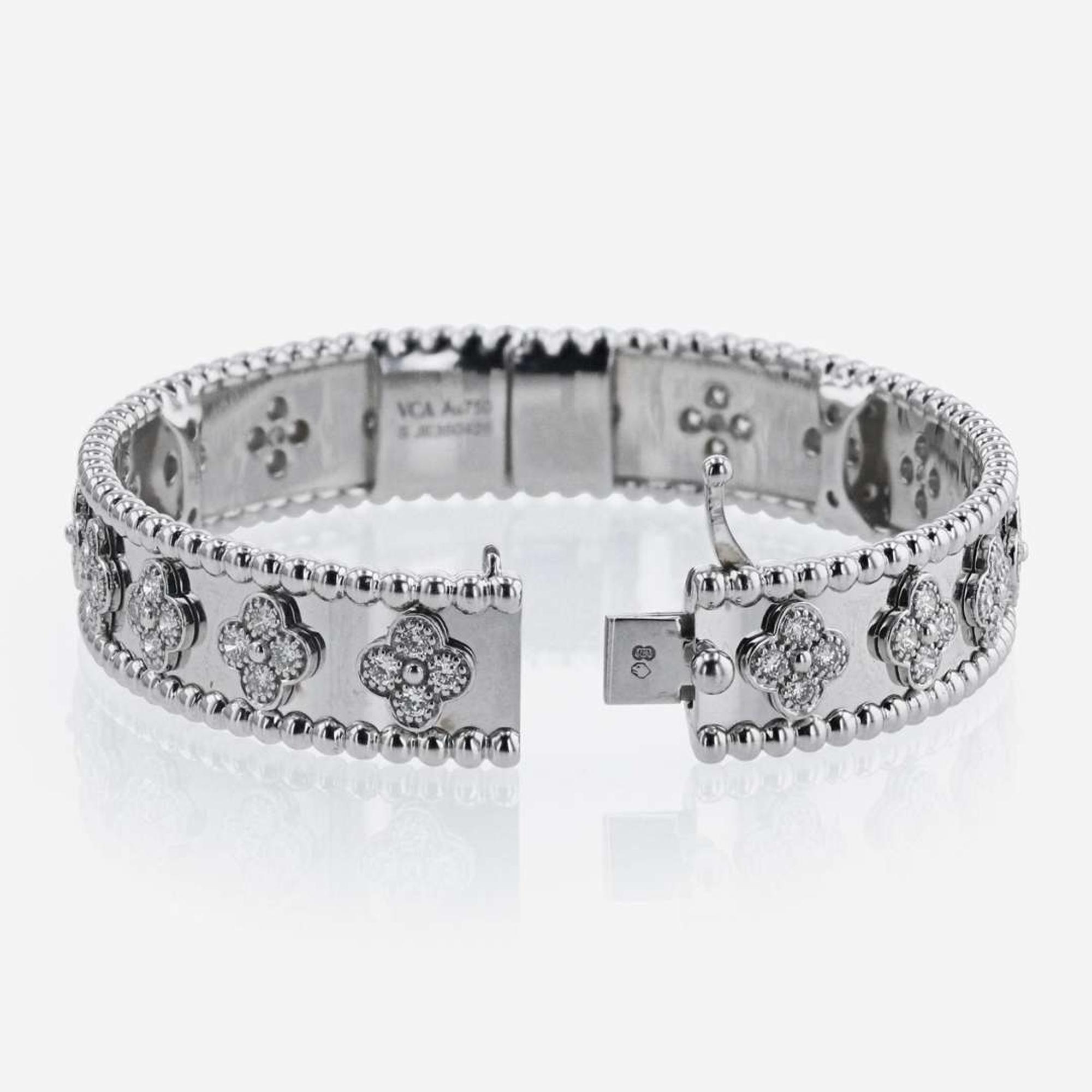 A Van Cleef and Arpels 18K White Gold and Diamond Bracelet