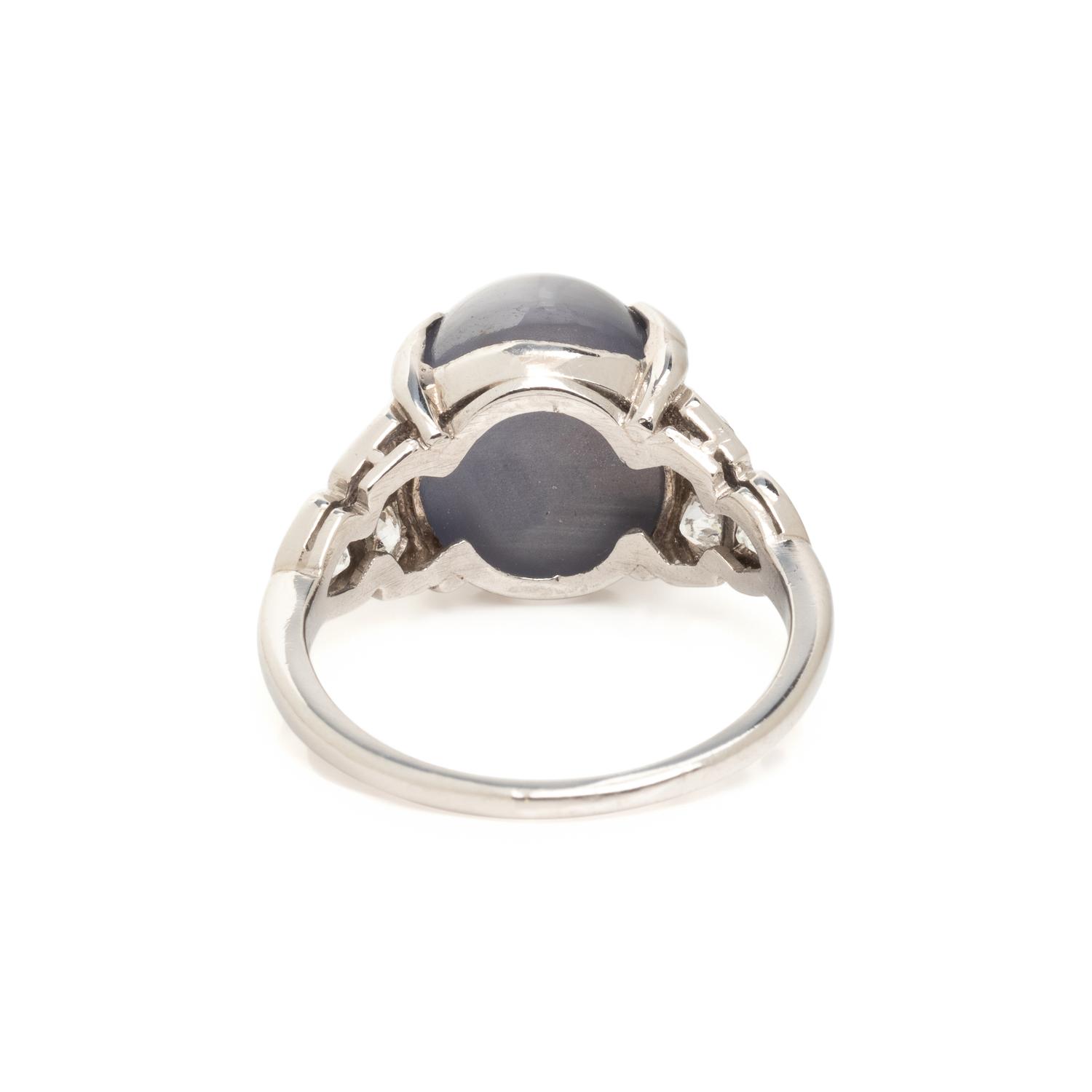 STAR SAPPHIRE AND DIAMOND RING