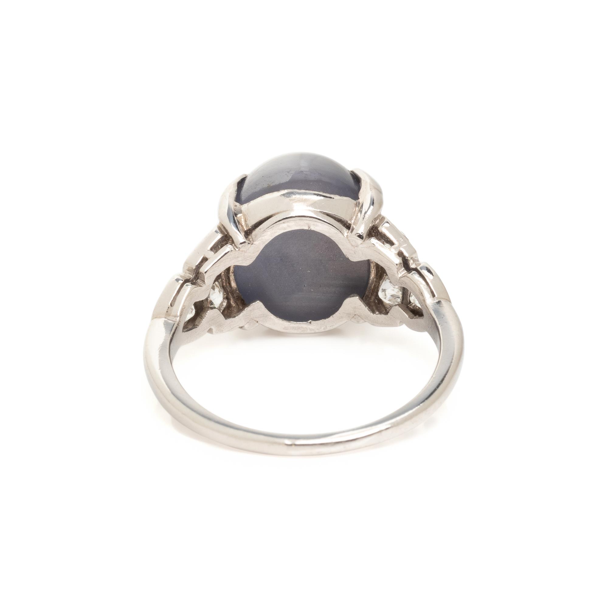 STAR SAPPHIRE AND DIAMOND RING