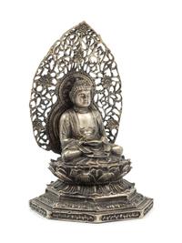 A Japanese Bronze Figure of Seated Buddha