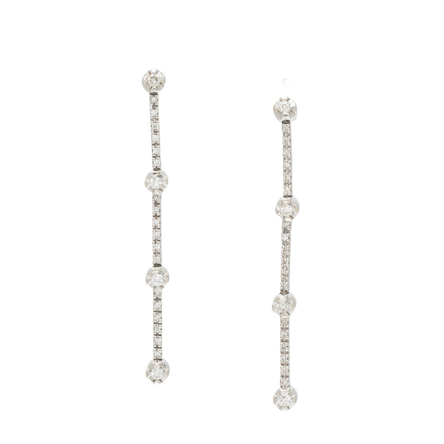 WHITE GOLD AND DIAMOND DROP EARRINGS