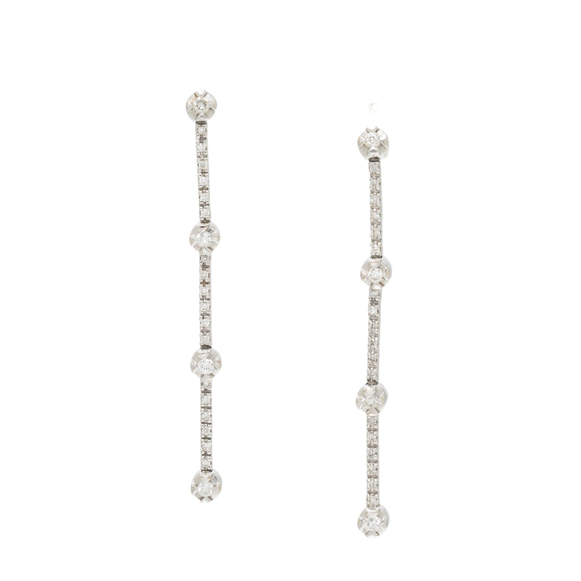 WHITE GOLD AND DIAMOND DROP EARRINGS