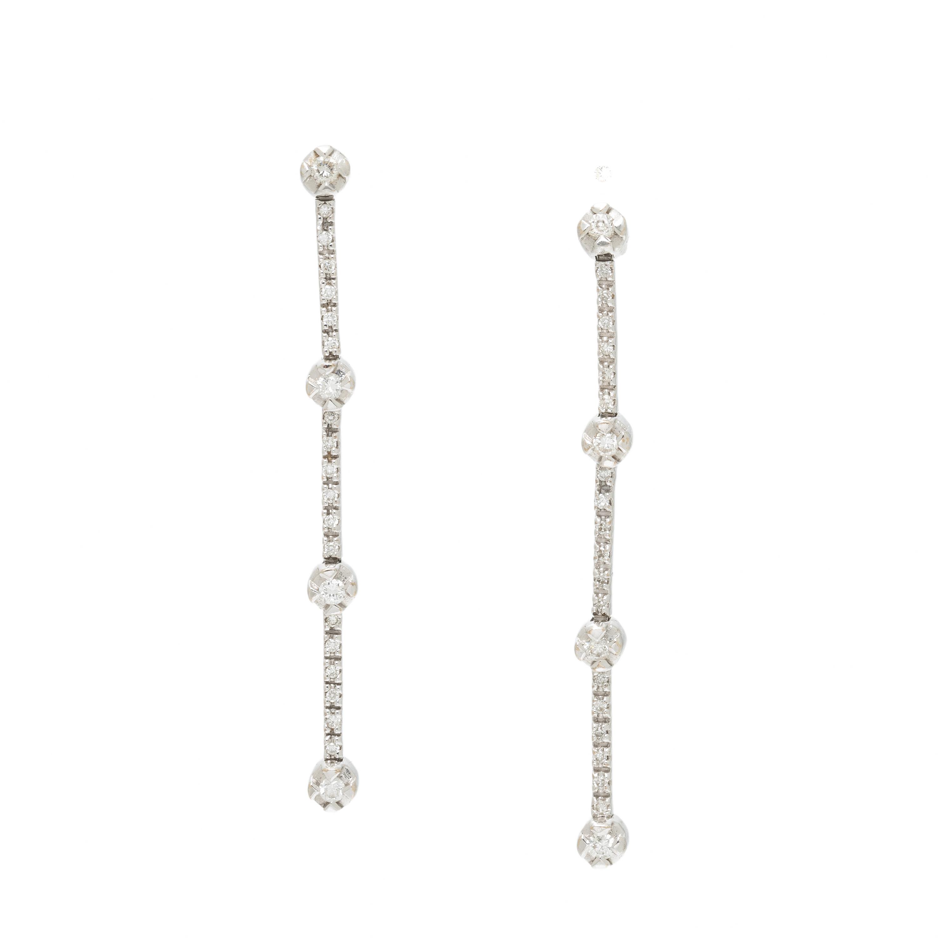 WHITE GOLD AND DIAMOND DROP EARRINGS