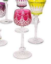 A Collection of Baccarat Colored Cut-to-Clear Glass Stemware