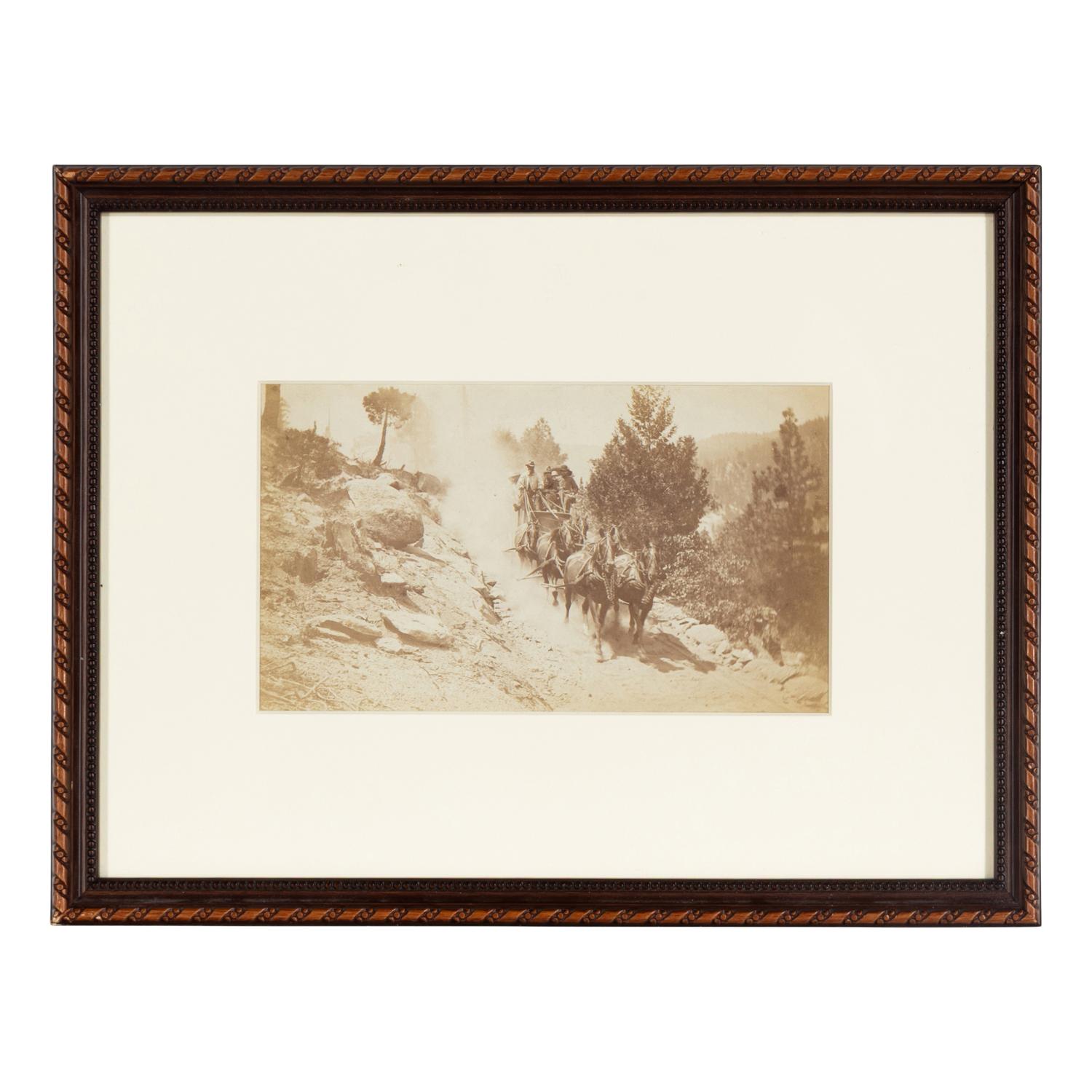 Fiske, George (1835-1918). Albumen photograph of a Yosemite, California, stagecoach.