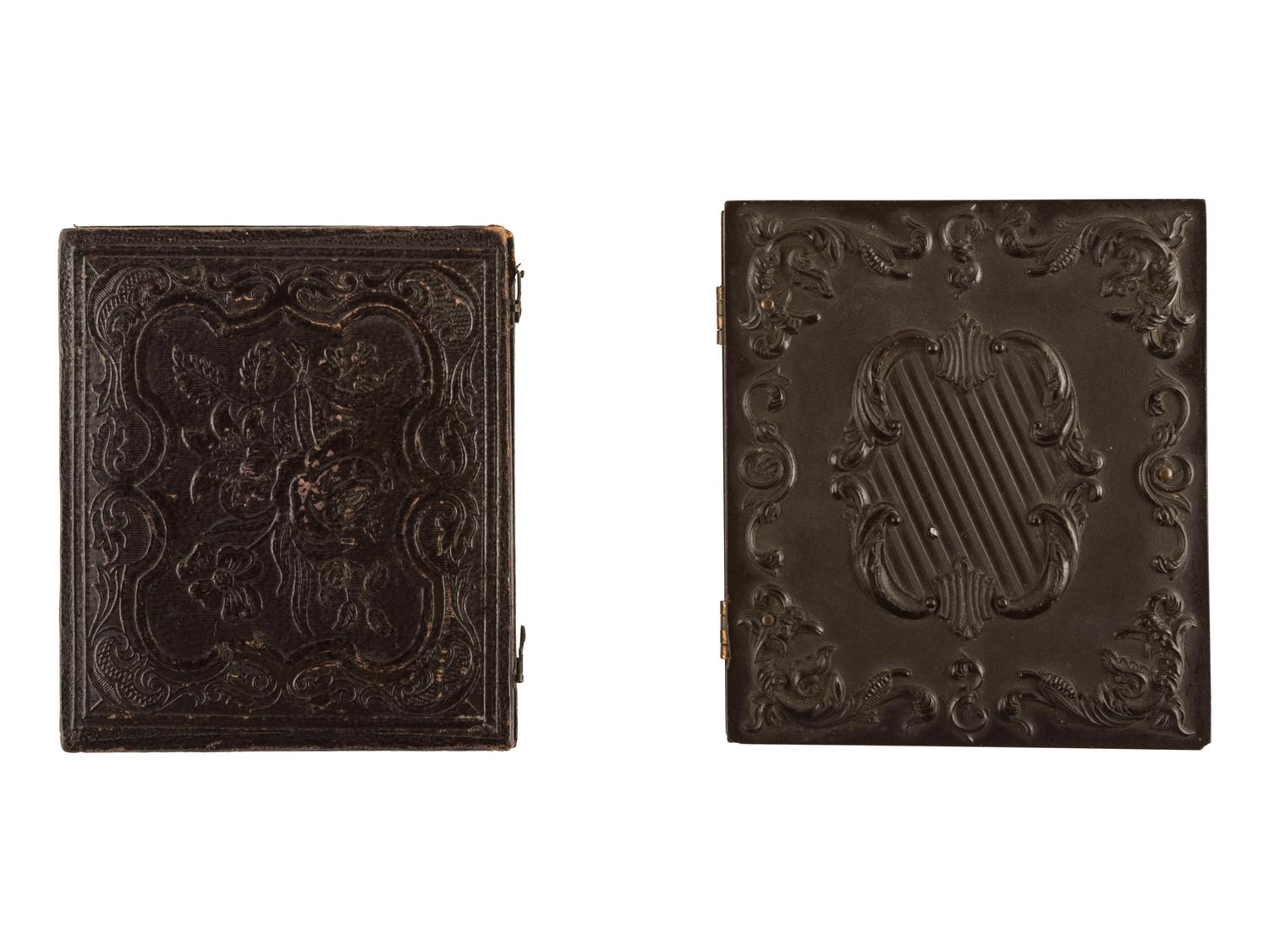 [EARLY PHOTOGRAPHY]. A pair of sixth plate post mortem portraits of adults, comprising: