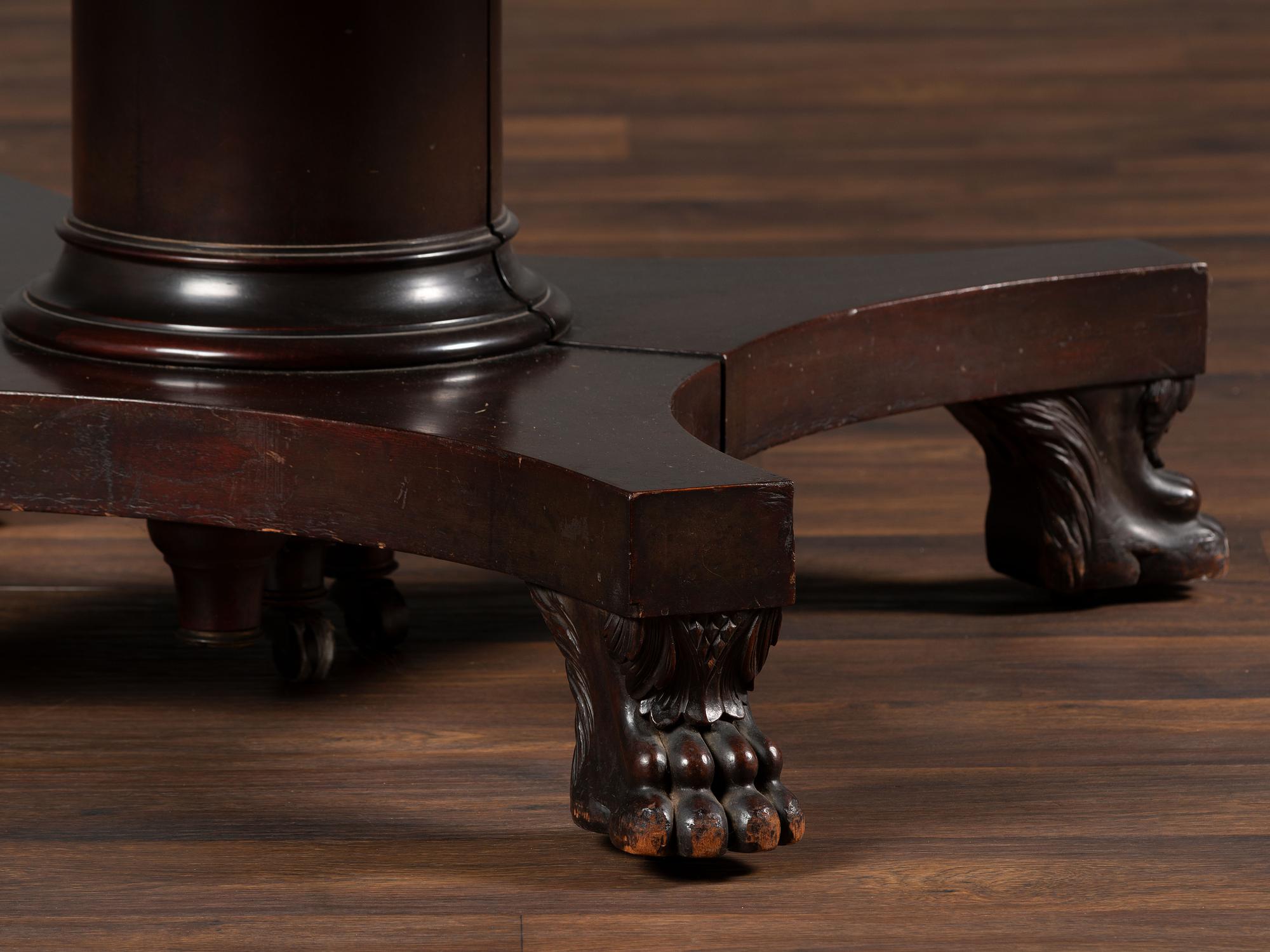A Classical Mahogany Extension Hairy Paw Foot Dining Table