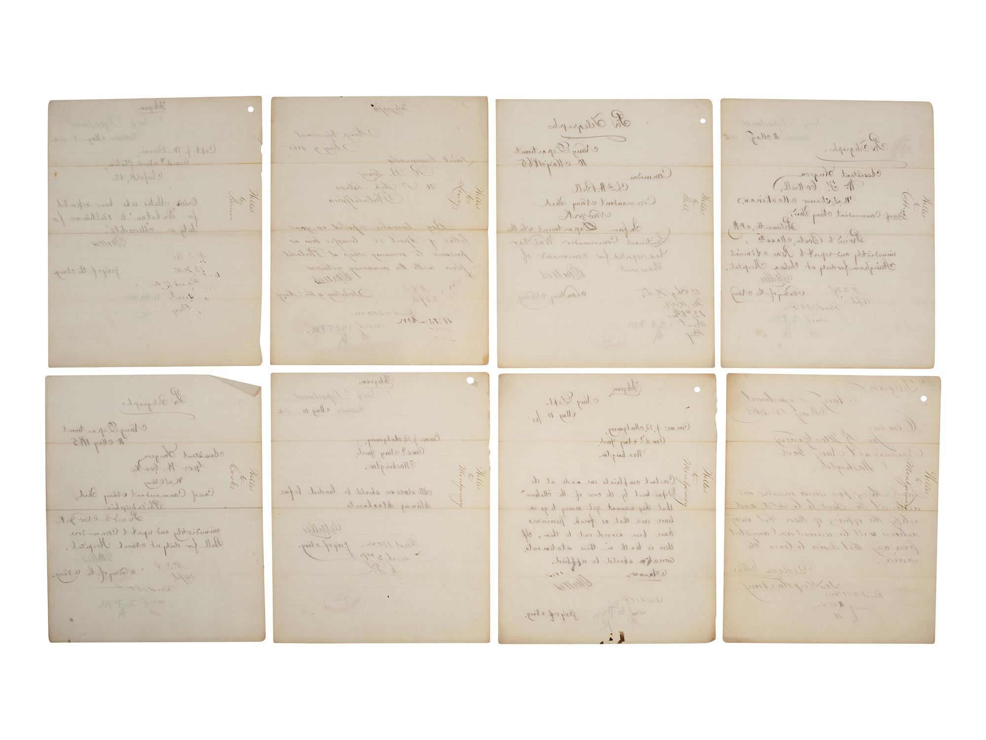 [CIVIL WAR] -- WELLES, Gideon (1802-1878). Small archive containing telegrams signed by Secretary of the Navy Gideon Welles in May 1865, and other correspondence.