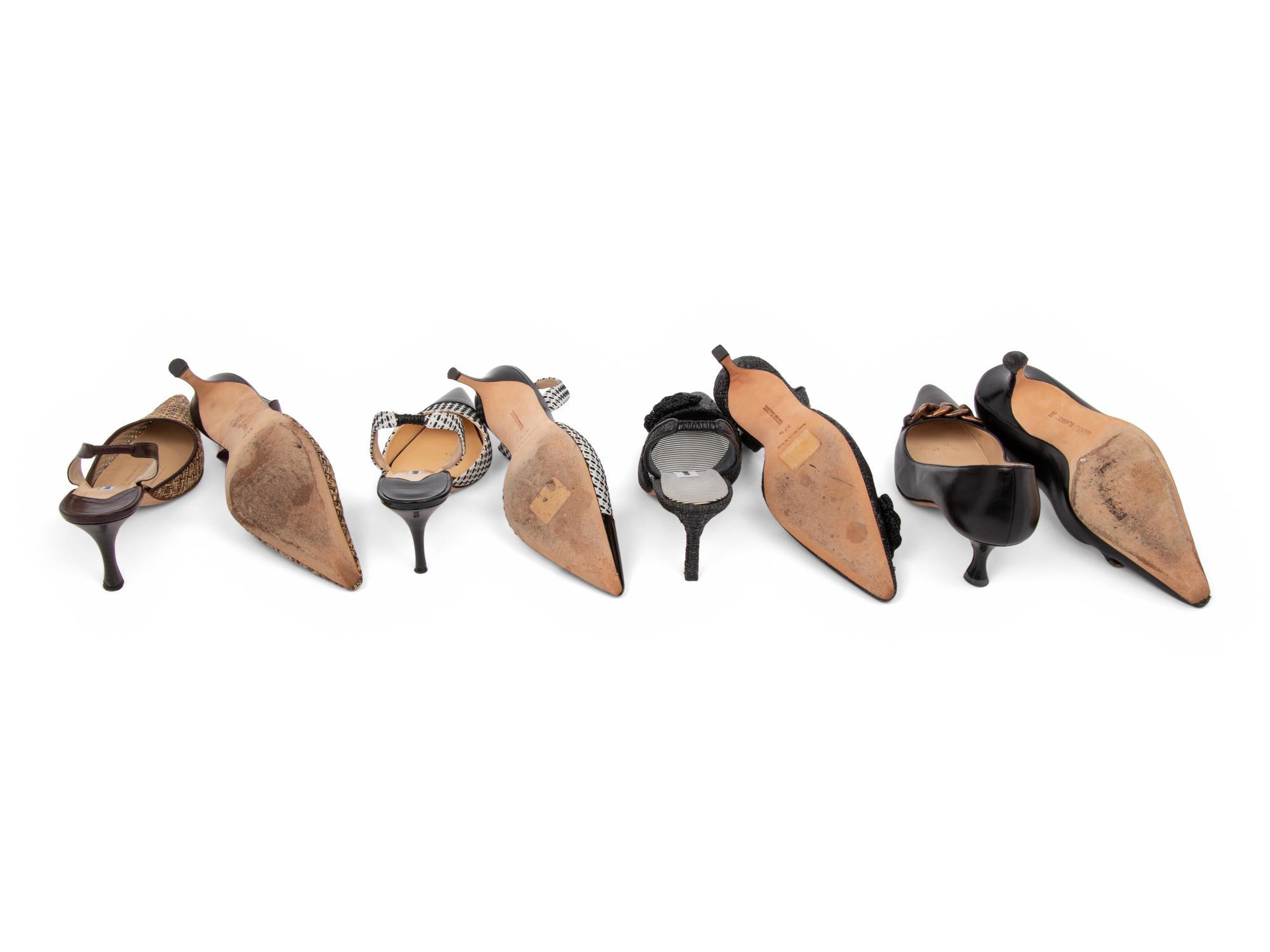Four Pairs of Manolo Blahnik Shoes