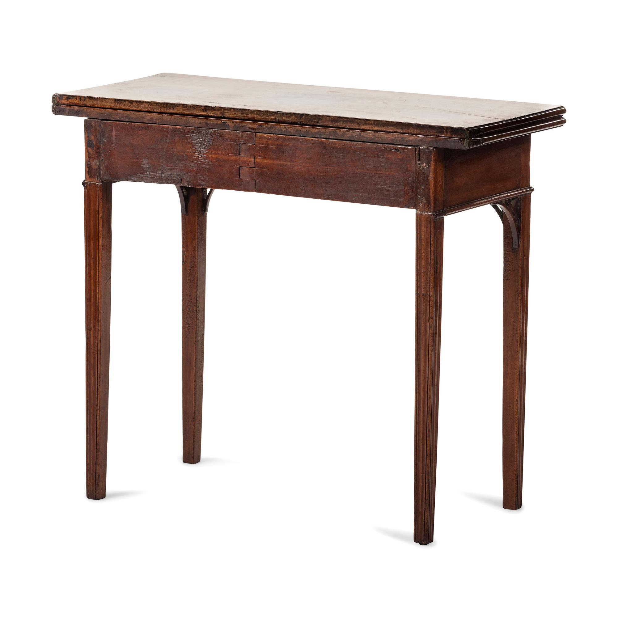 A Chippendale Figured Mahogany One-Drawer Card Table