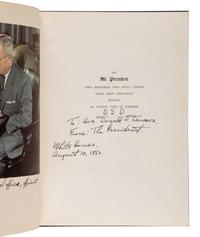 TRUMAN, Harry S. (1884-1972). HILLMAN, William. Mr. President . New York: Farrar, Straus and Young, [1952].