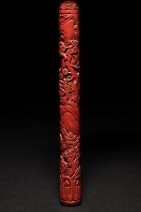 A Pair of Cinnabar Lacquer Brushes and Covers