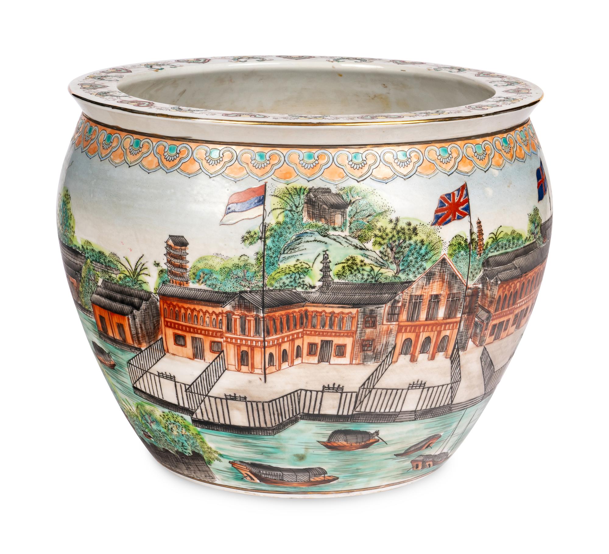 A Chinese Export Porcelain Jardinière