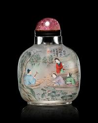 An Inside Painted Clear Crystal Snuff Bottle