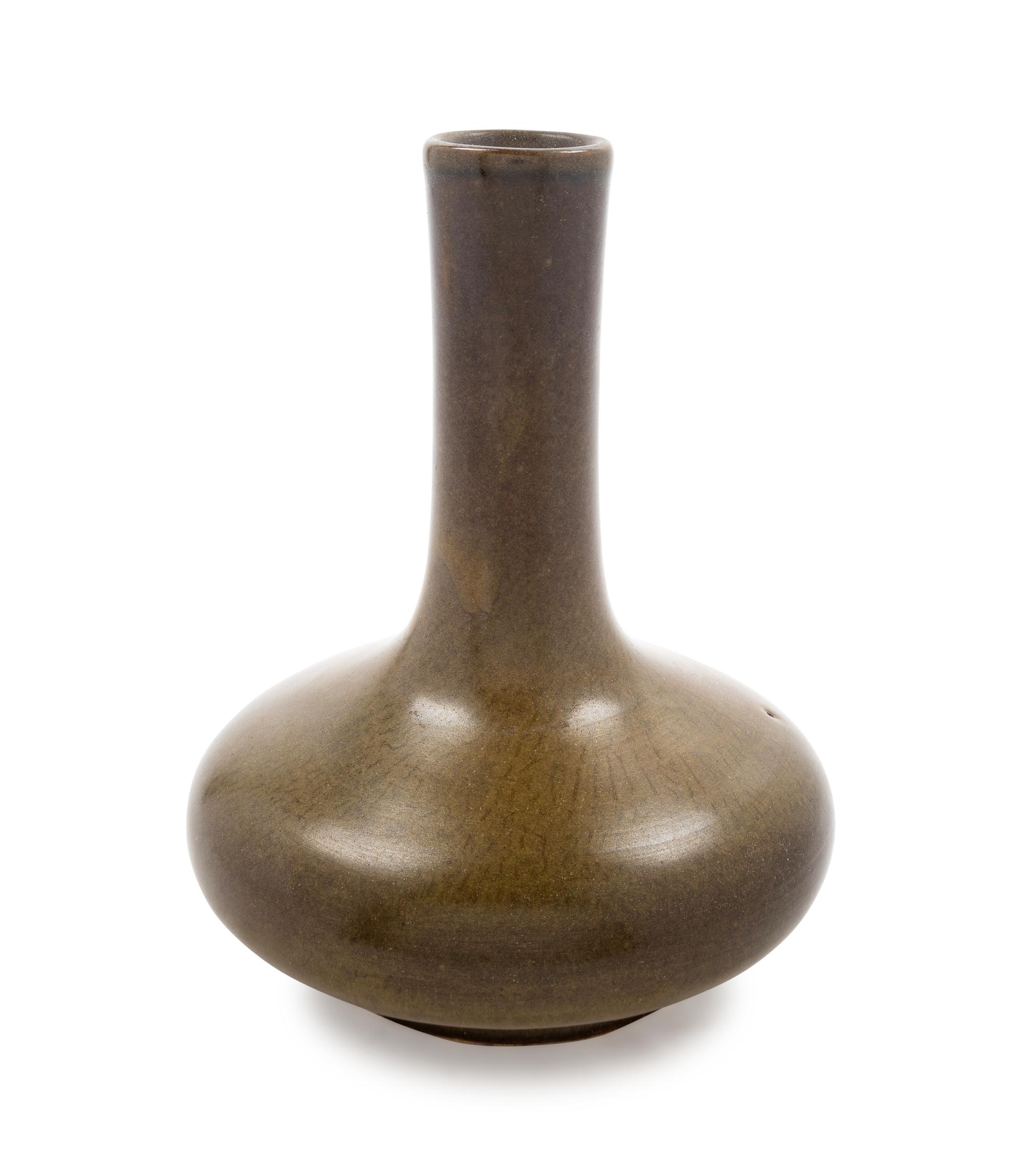 A Chinese Teadust Glazed Porcelain Bottle Vase