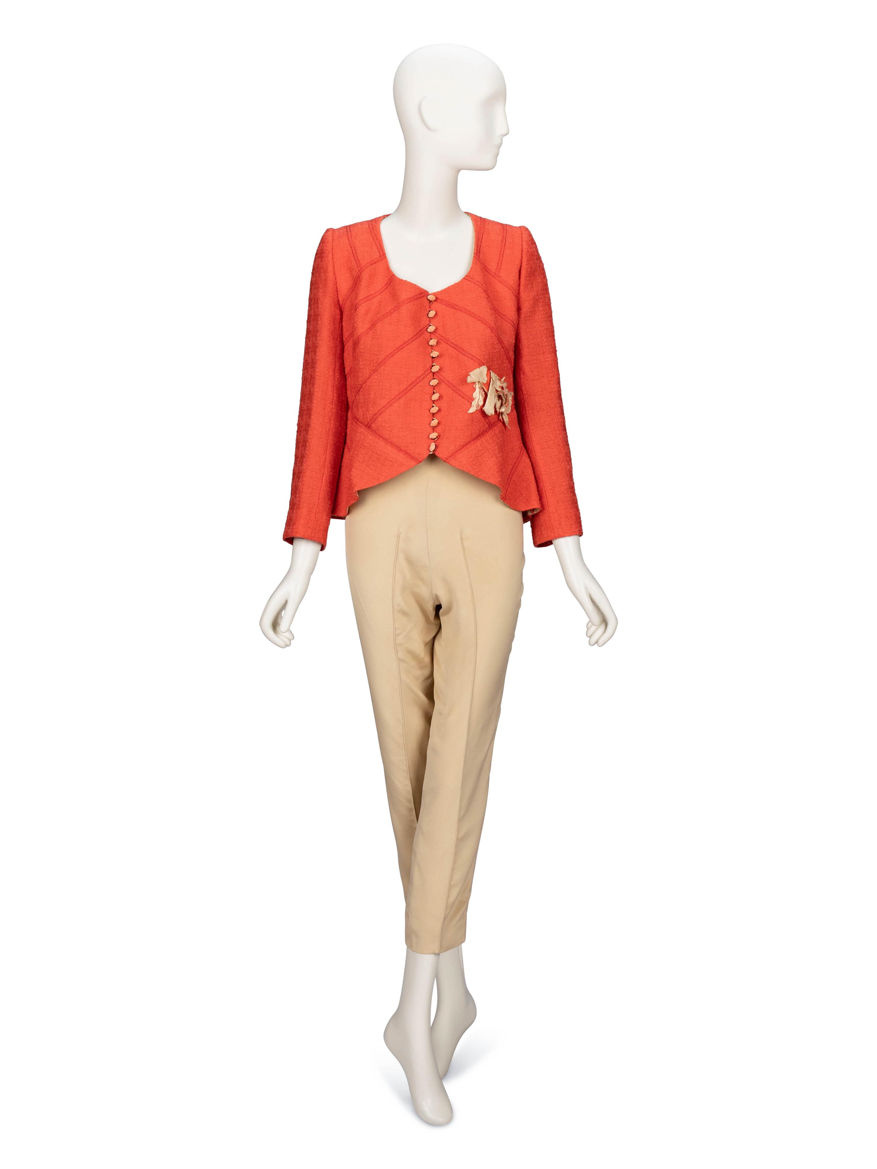 Carven Haute Couture, Coral Pantsuit Ensemble