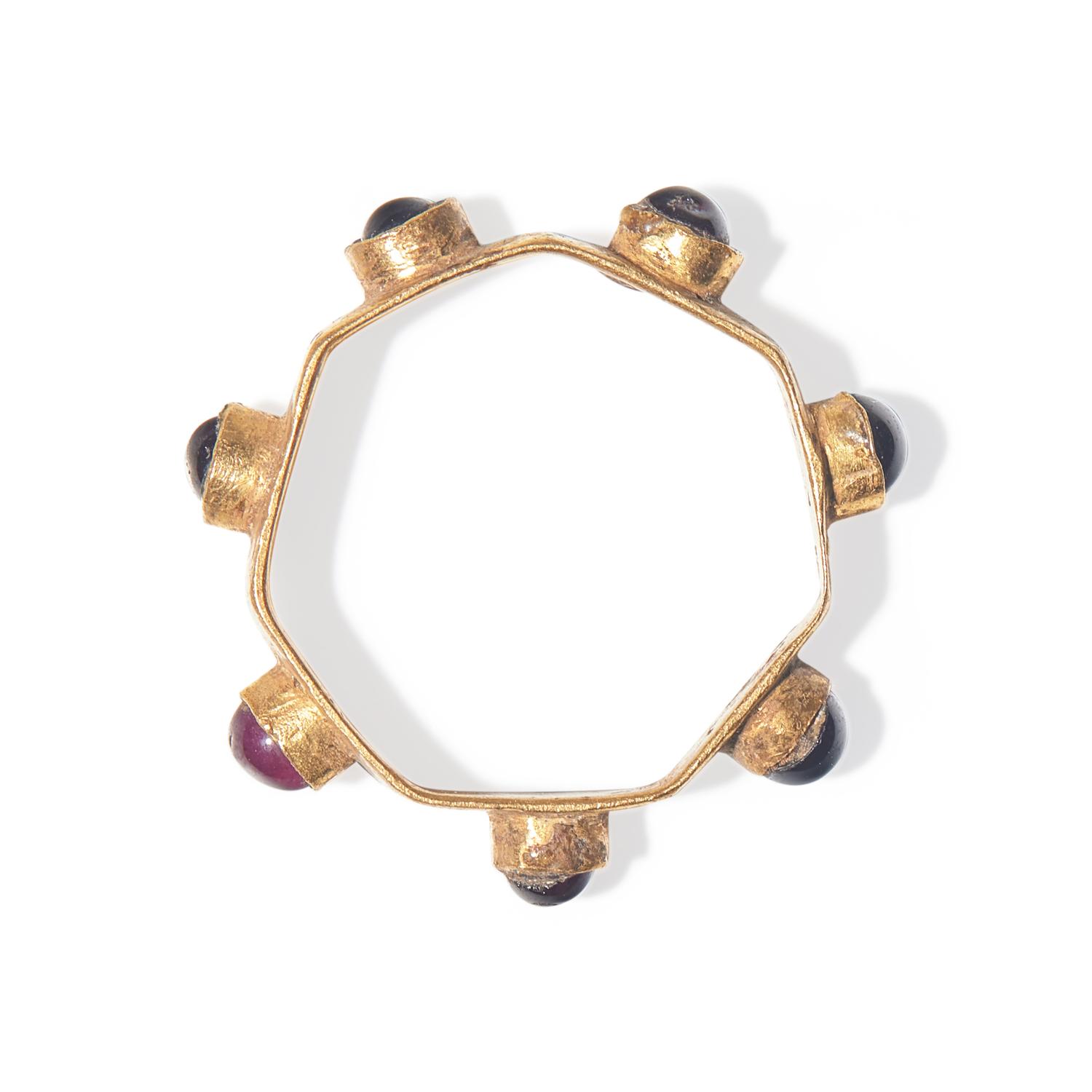 A Roman Gold and Garnet Finger Ring