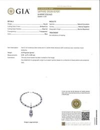 A Matching Set of Sapphire and Diamond Earrings and Necklace Untreated Burma Sapphire