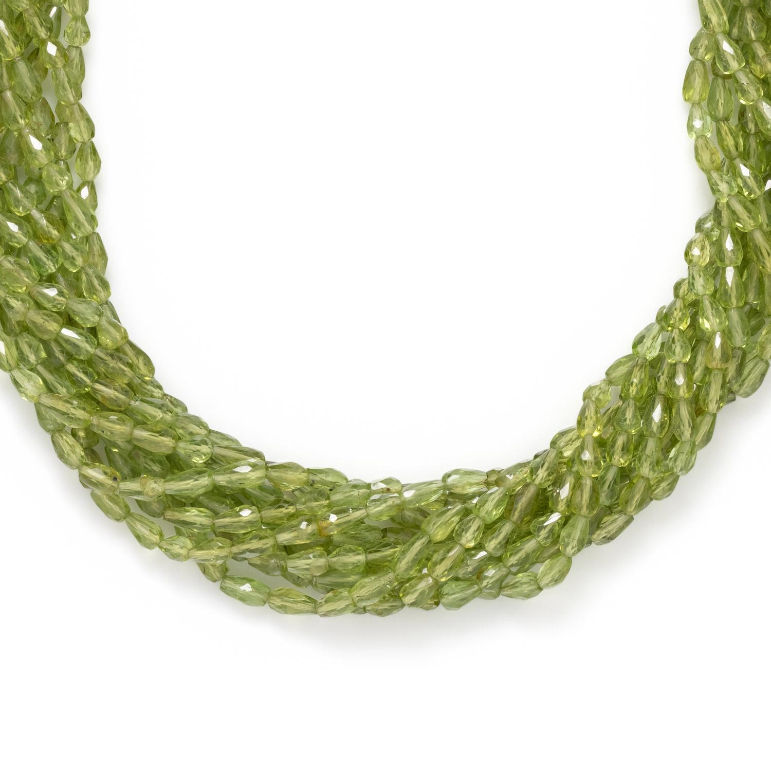 PERIDOT BEAD TORSADE NECKLACE