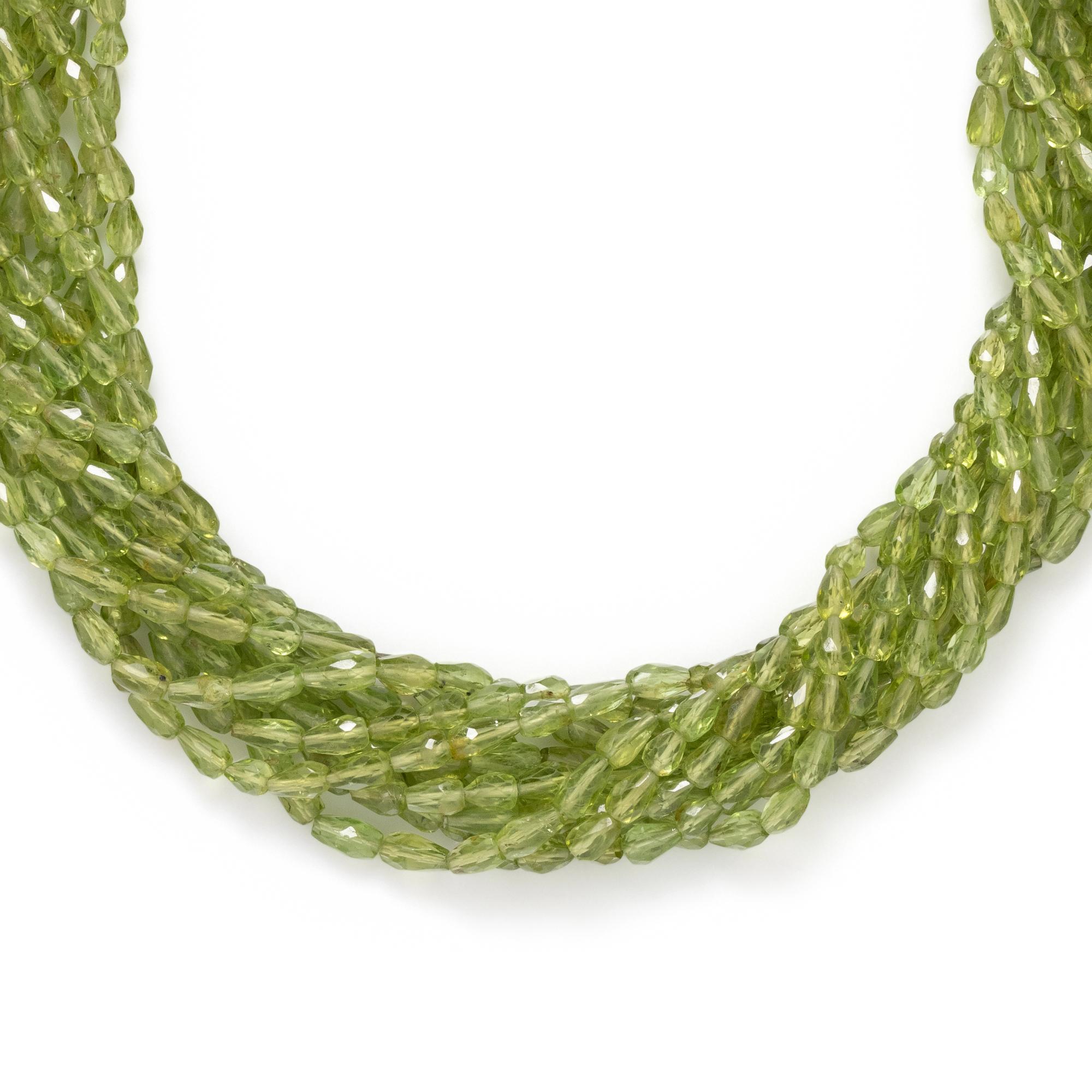 PERIDOT BEAD TORSADE NECKLACE