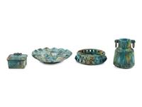 Group of Four Articles, c. 1960 vase, lidded box, large ashtray, and bowl Raymor, Italy