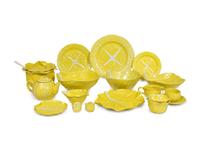 A Yellow "Lettuce Ware" Dinner Service