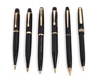 A Collection of Six Montblanc Mechanical Pencils Length of longest5 3/8 inches.