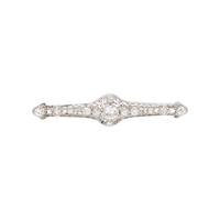 DIAMOND AND PLATINUM BAR BROOCH